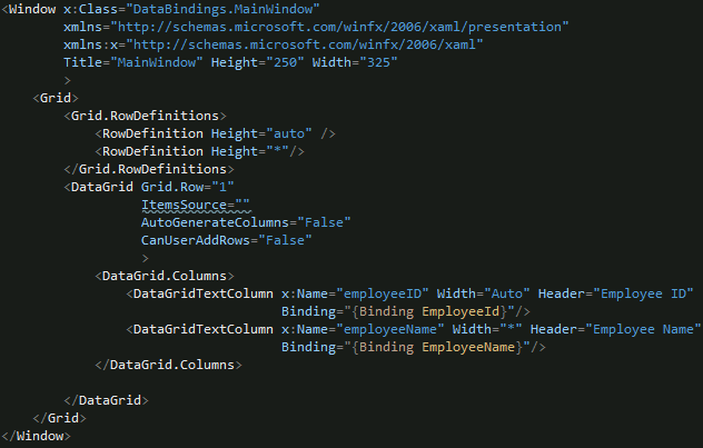 data in the DataGrid